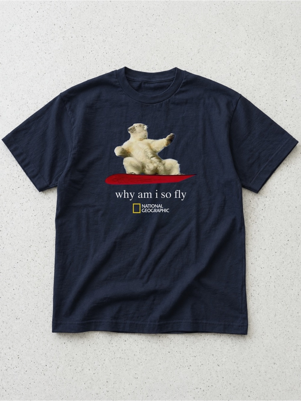National Geographic Navy 'Why Am I So Fly' Polar Bear Graphic Tee